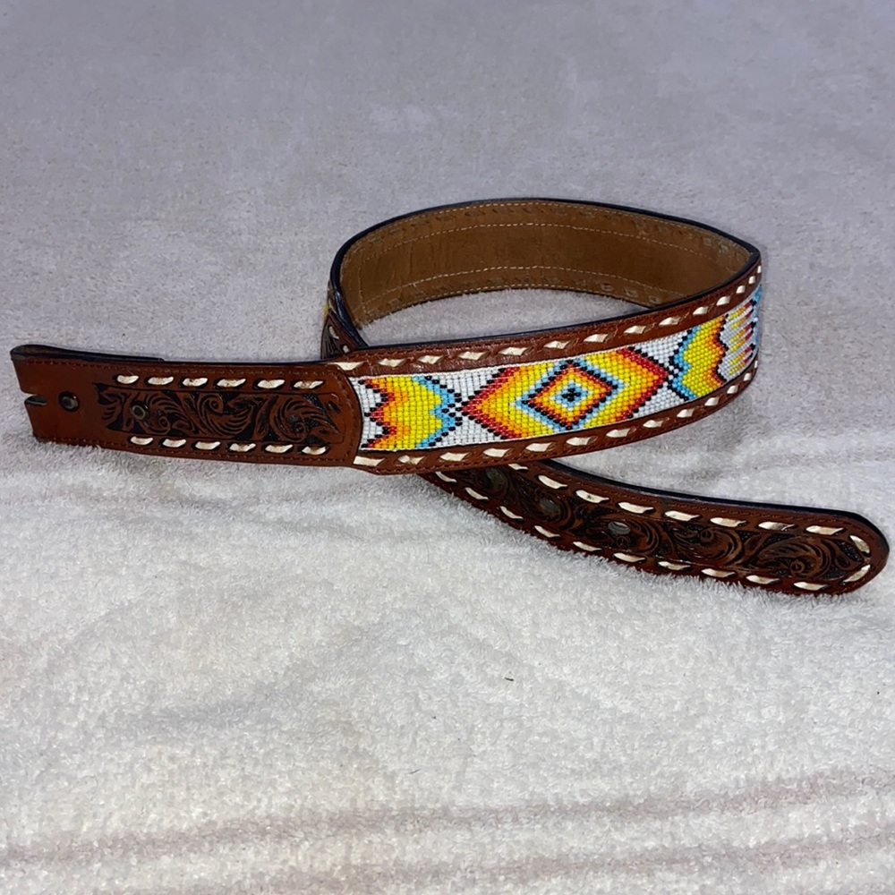 Western beaded belt